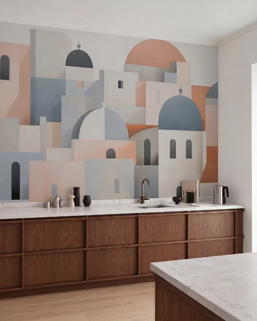 peintures murales Silhouette urbaine abstraite w05780