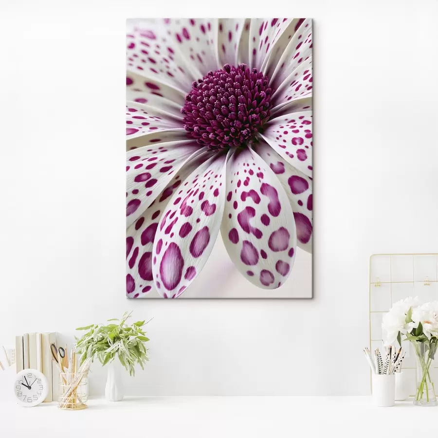 murales Primer plano de una flor parecida a una margarita con manchas de leopardo de un magenta intenso s49867