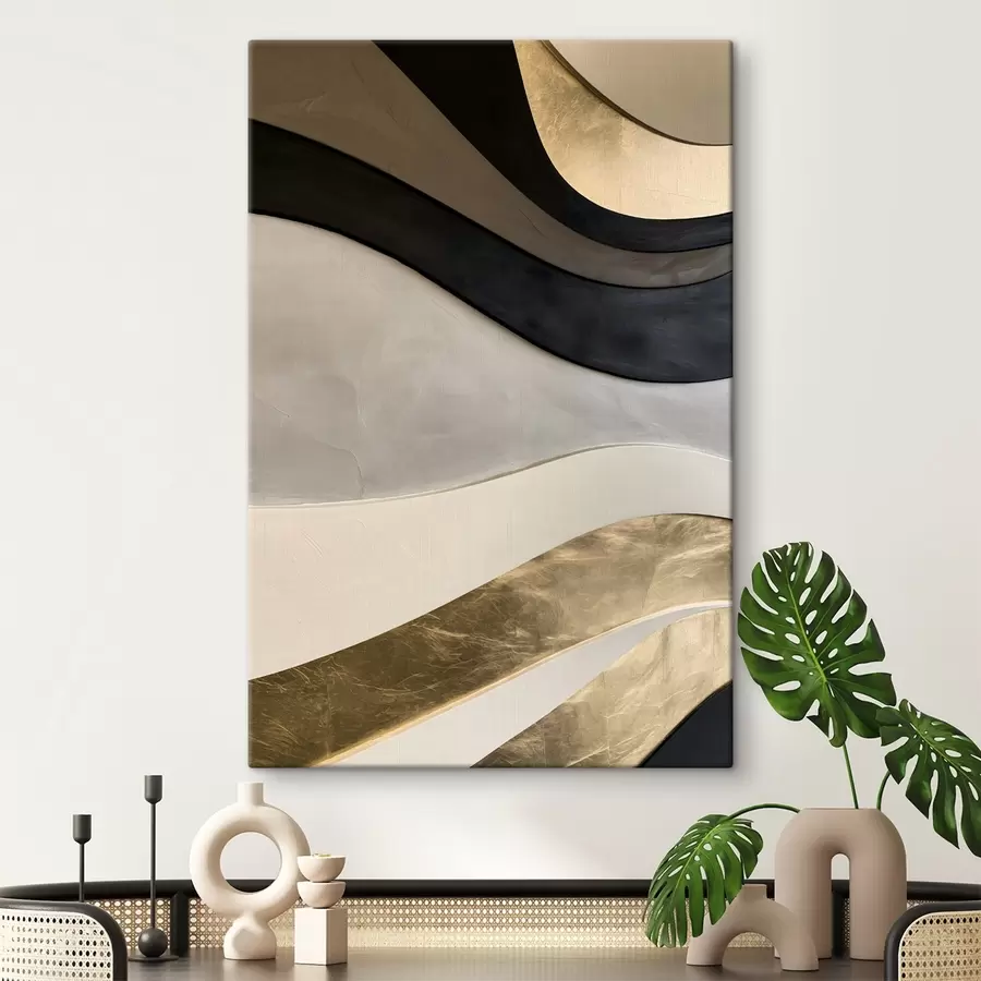 murales Una imitación de una pintura en relieve con curvas onduladas s49868