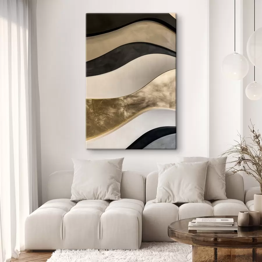murales Una imitación de una pintura en relieve con curvas onduladas s49869