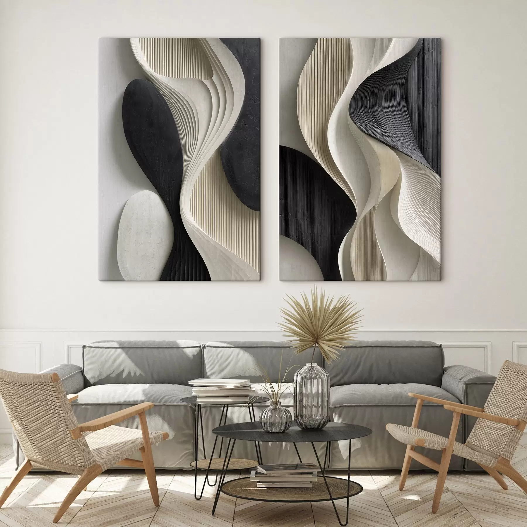 wall murals An imitation of architectural relief art; organic abstract geometry. m30724