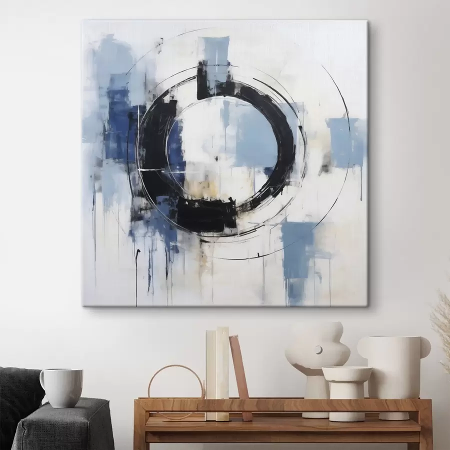 wall murals Abstract composition with a circular pattern, imitation of painting s49899