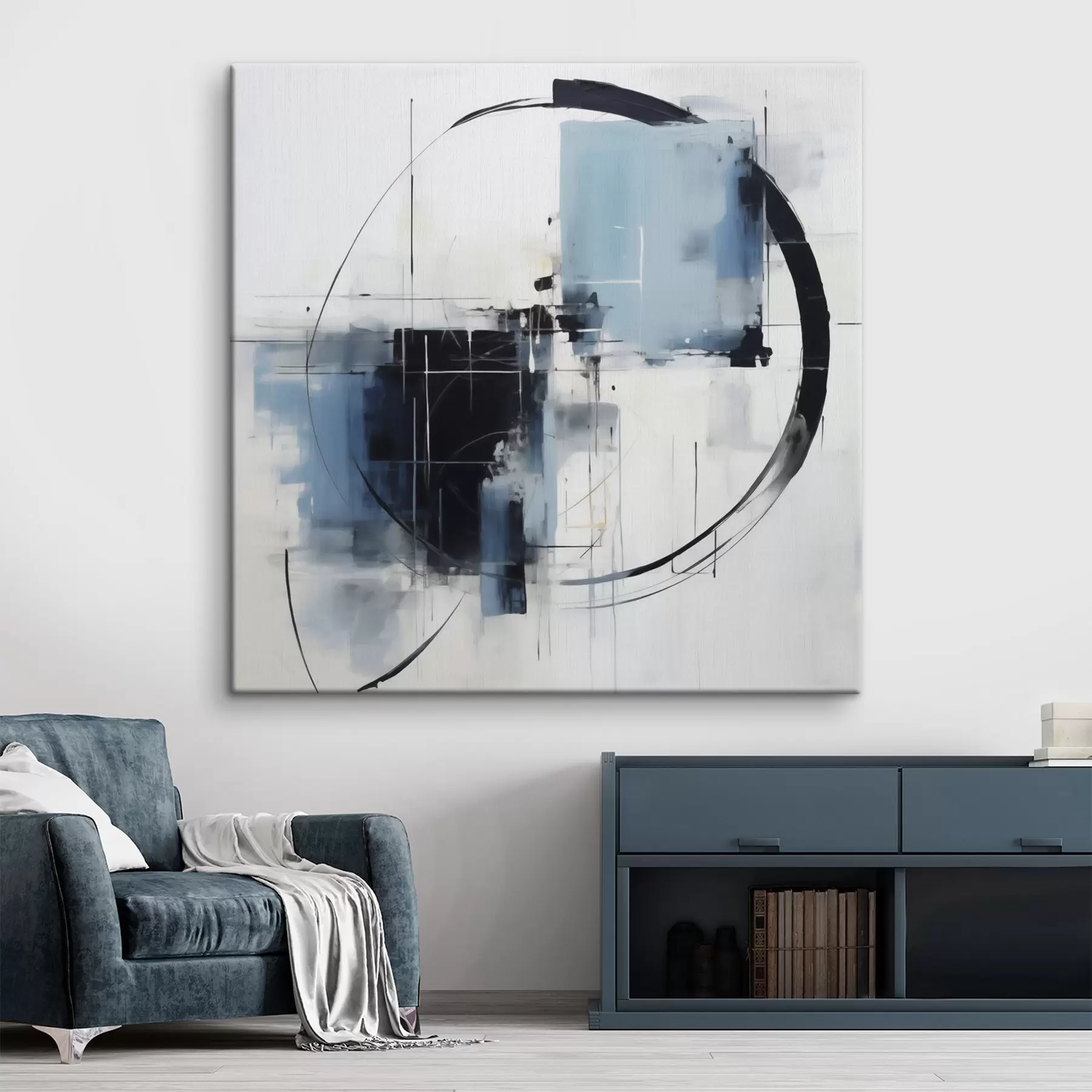 wall murals Abstract composition with a circular pattern, imitation of painting s49900