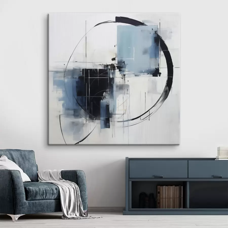wall murals Abstract composition with a circular pattern, imitation of painting s49900