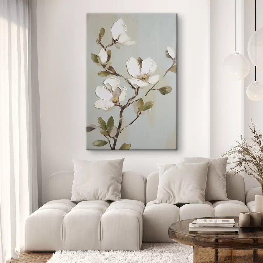 wall murals A branch with flowers, imitation of painting s49901