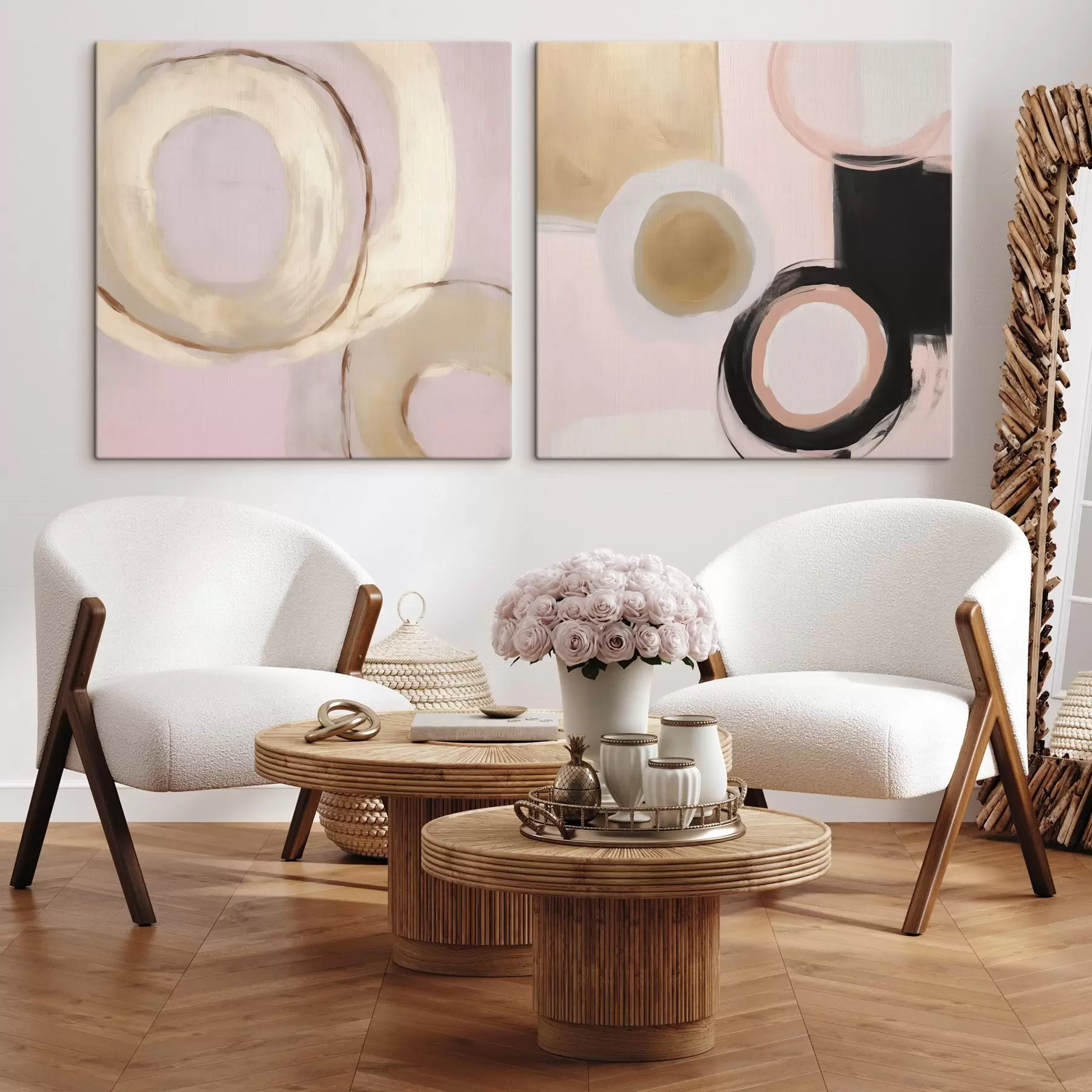 wall murals Abstract circles, imitation of painting m30735