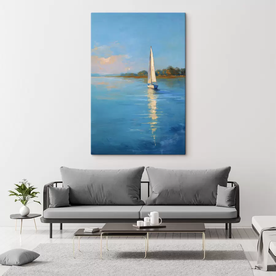 wall murals A Yacht on the River s49924