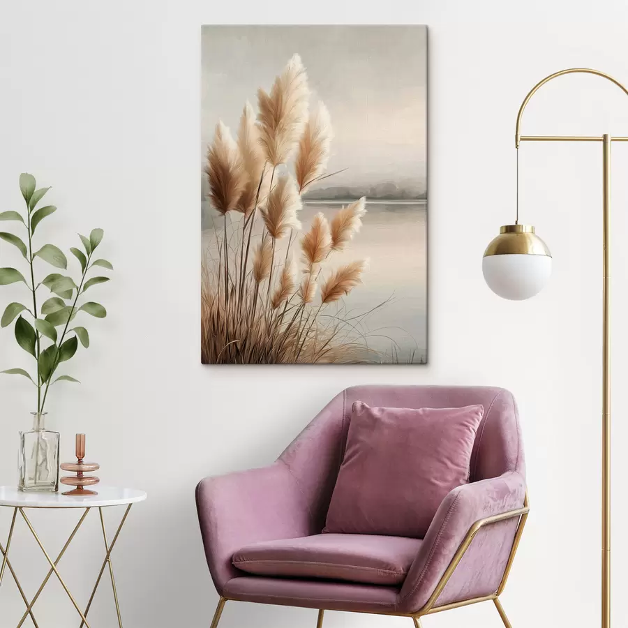 wall murals Pampas Grass by the River s49925