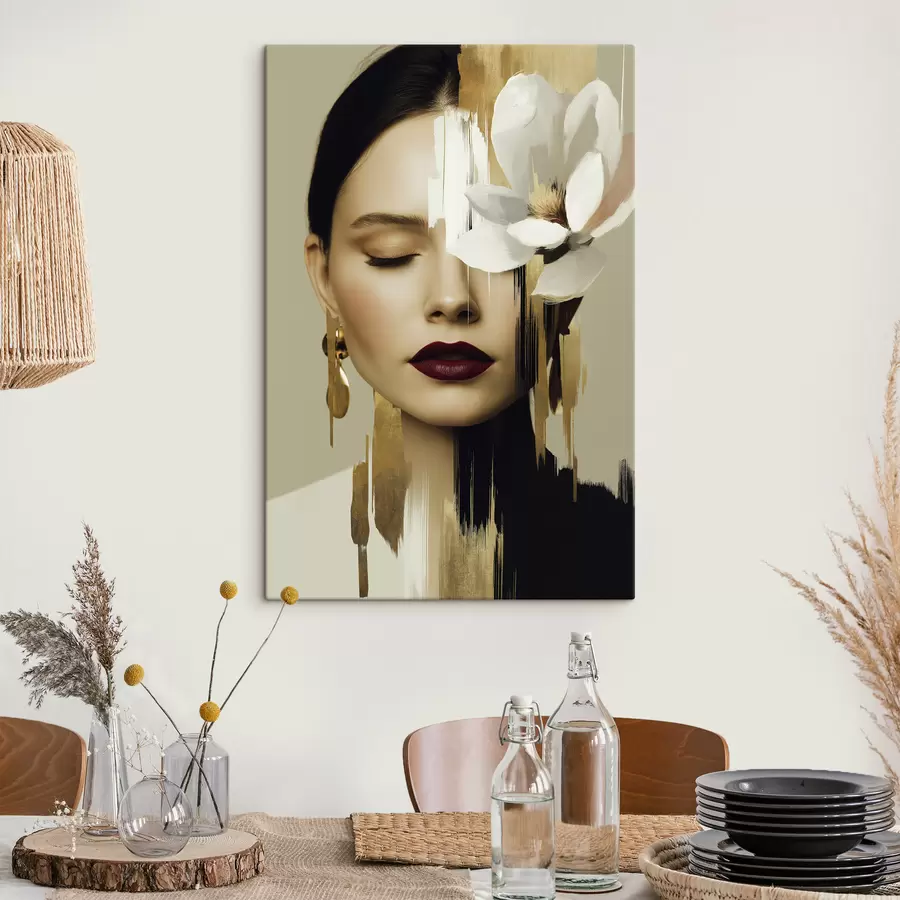 wall murals A Girl with a Flower in Her Hair s49933