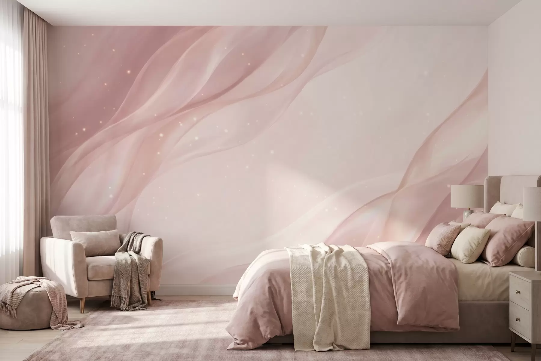 Wall Mural Photo Wallpaper Delicate abstract composition in soft pink shades w09959