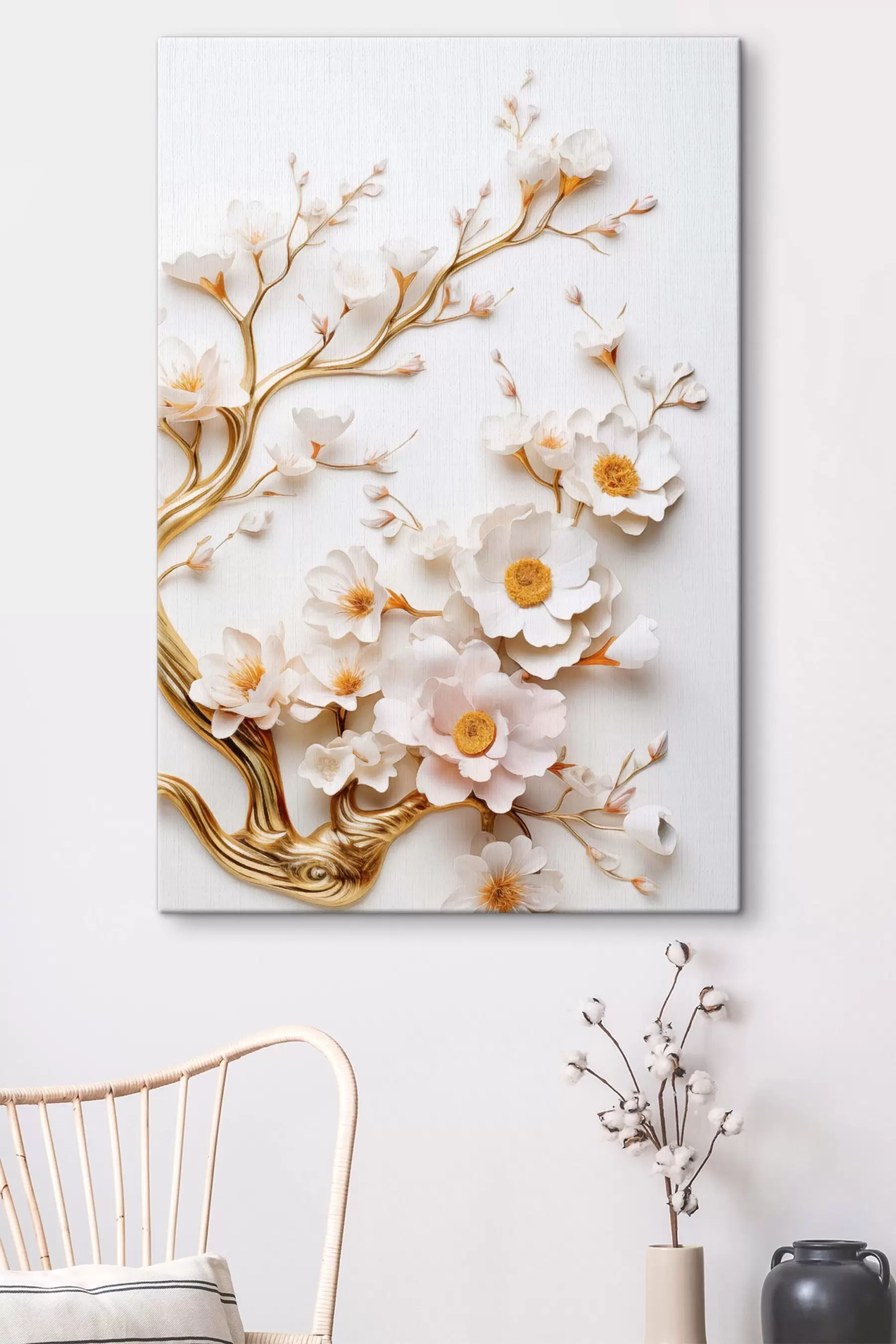 wall murals White magnolias s50033