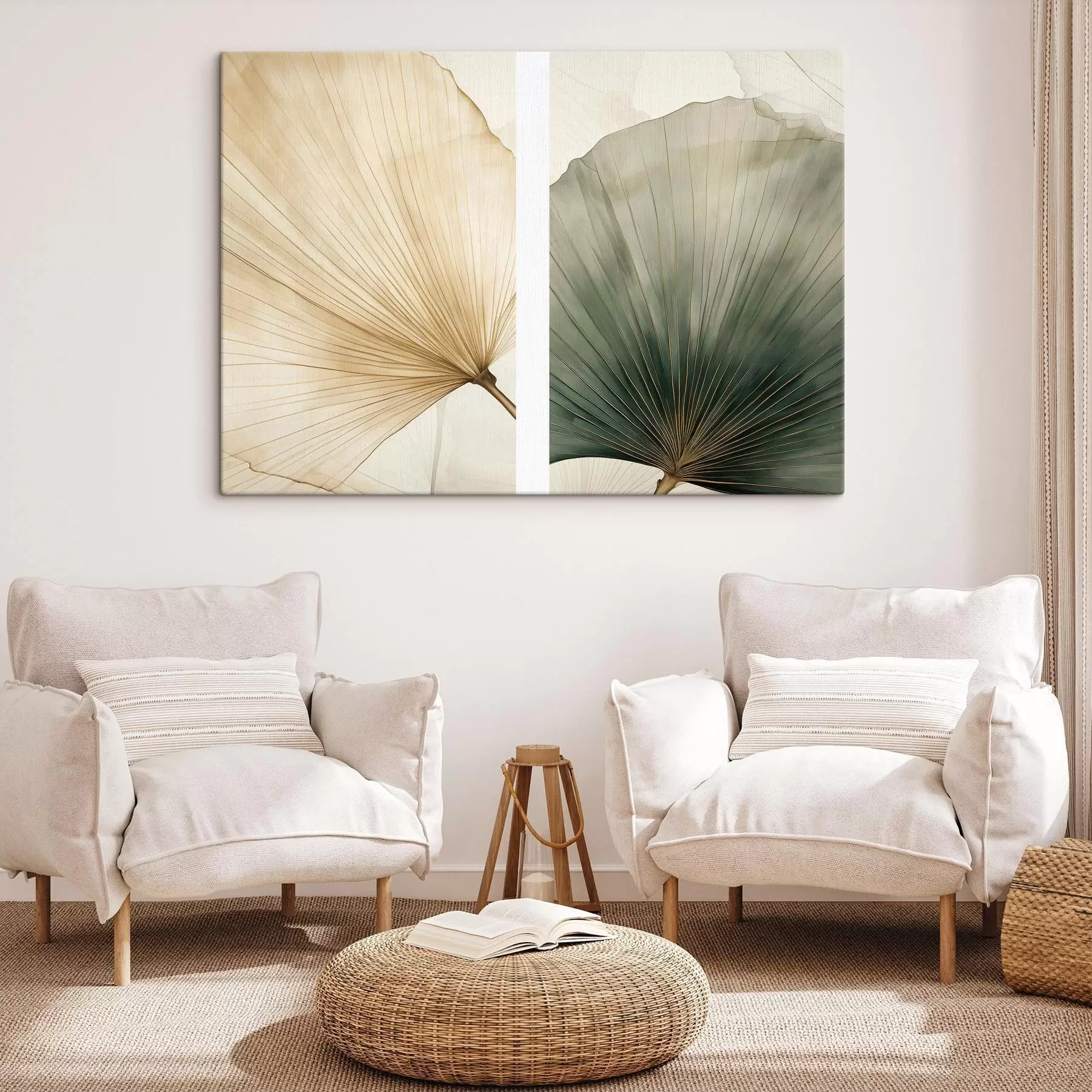 wall murals Beige Leaves m30769