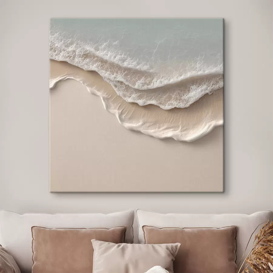 murales Paisaje marino con una suave línea de espuma en estilo de efecto acuarela s49715