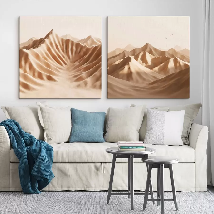 Wall Mural Photo Wallpaper Natural composition with a play of shadows on dunes in minimalist style m30656