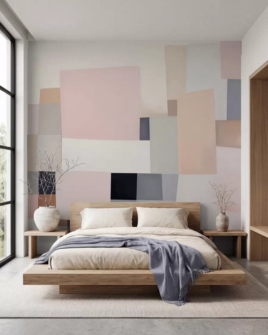 Wall Mural Photo Wallpaper Geometric abstraction with imitation blur and texture w05785