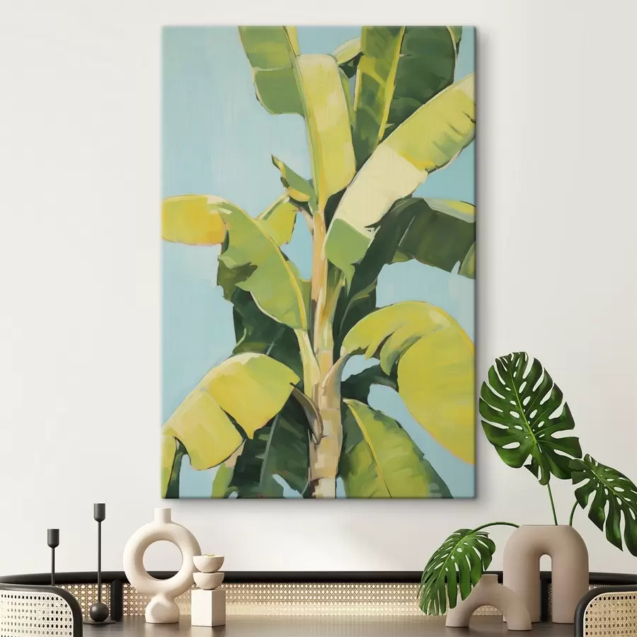 wall murals Banana palm foliage, imitation painting s50070