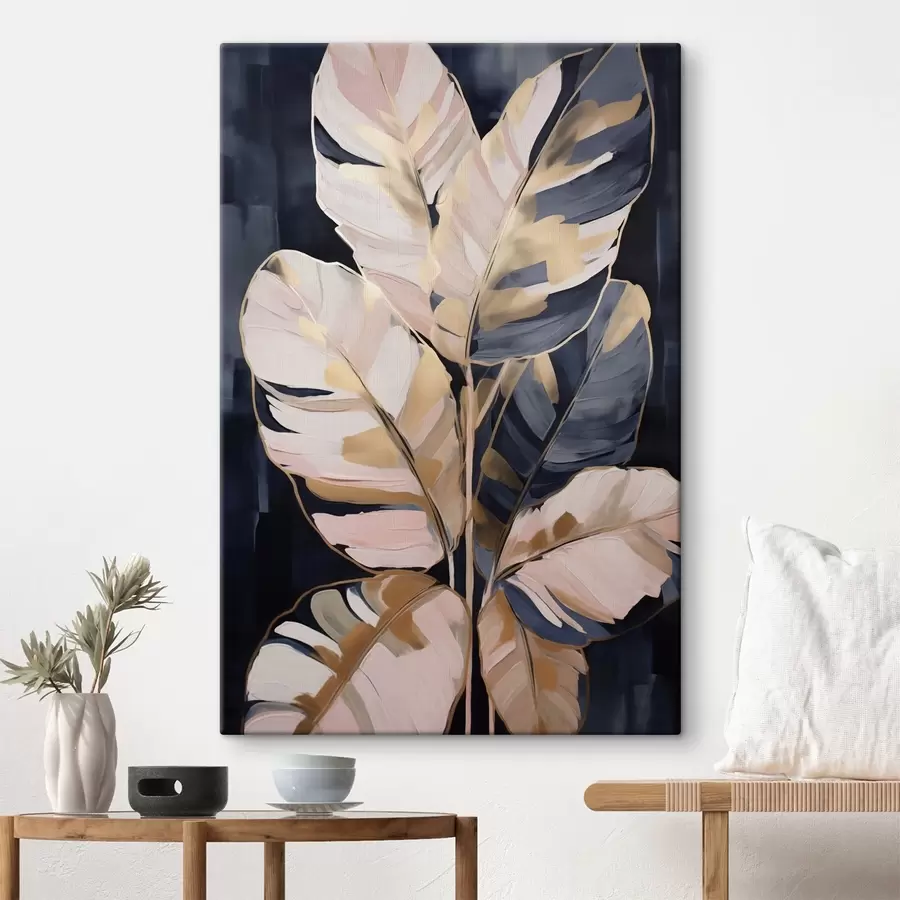 wall murals Abstract foliage, imitation of painting s50076