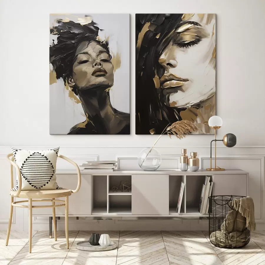 wall murals Abstract female portrait, imitation of painting m30781