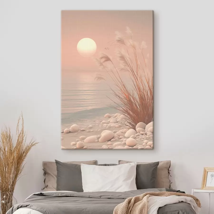wall murals Tranquil Shore with Grasses at Dawn s49949
