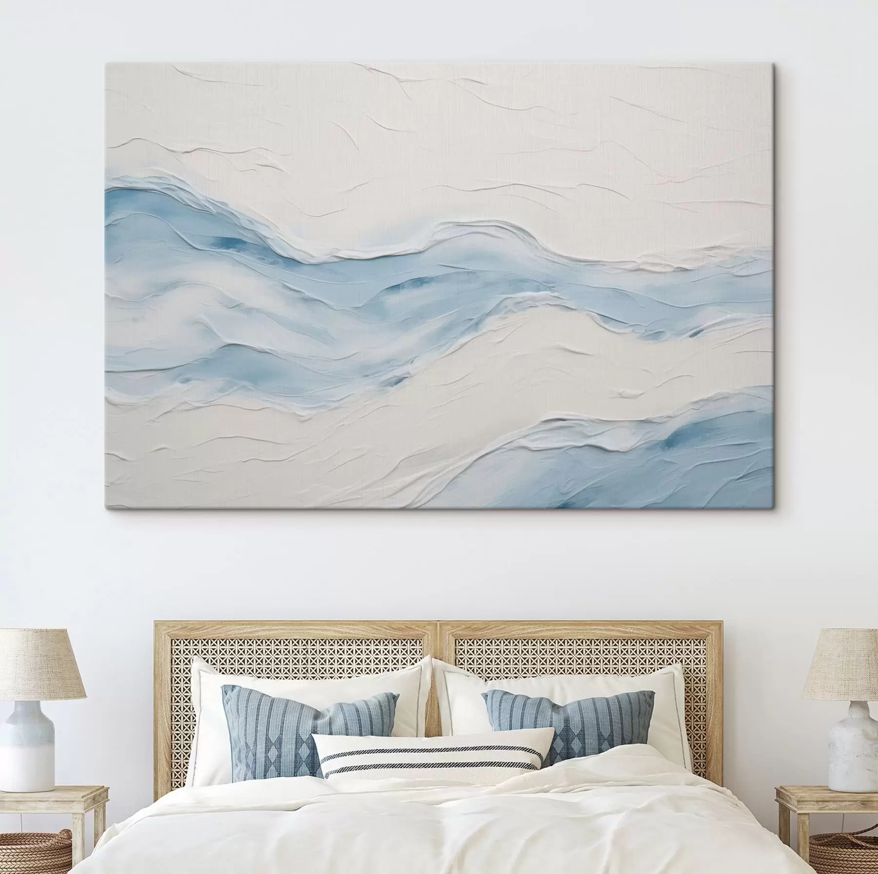 wall murals Abstract Waves in Light Blue Tones s49954
