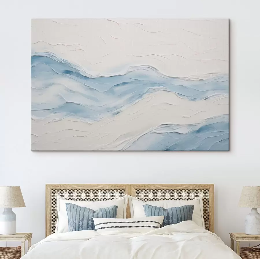wall murals Abstract Waves in Light Blue Tones s49954
