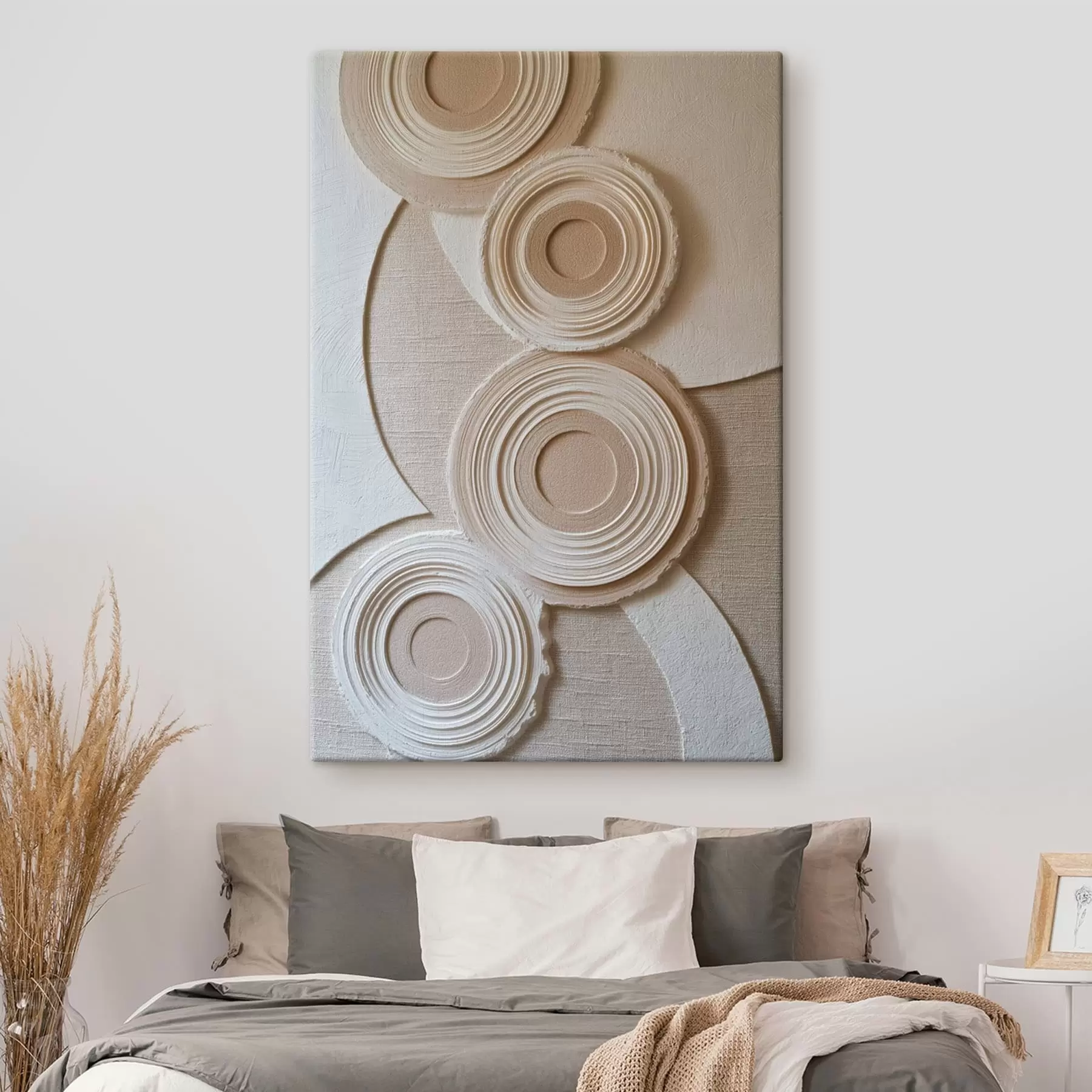 wall murals Abstract Composition with Circles and a Relief Effect s49955