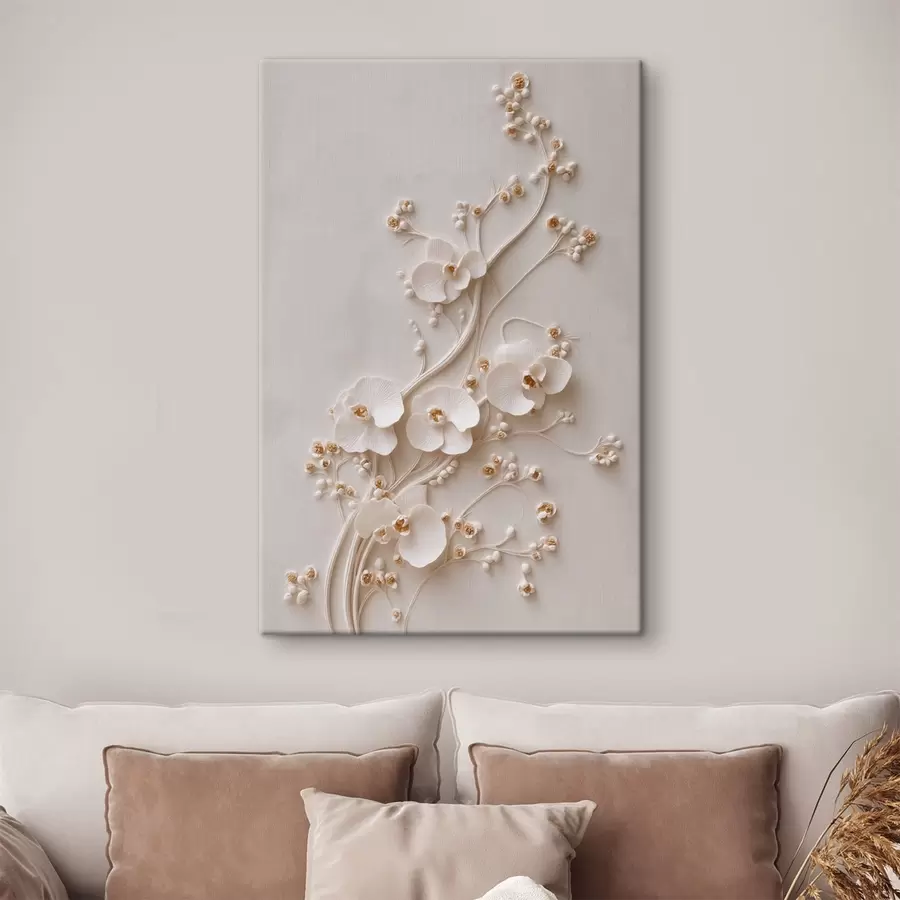 wall murals Delicate White Orchids on Elegant Branches s49959