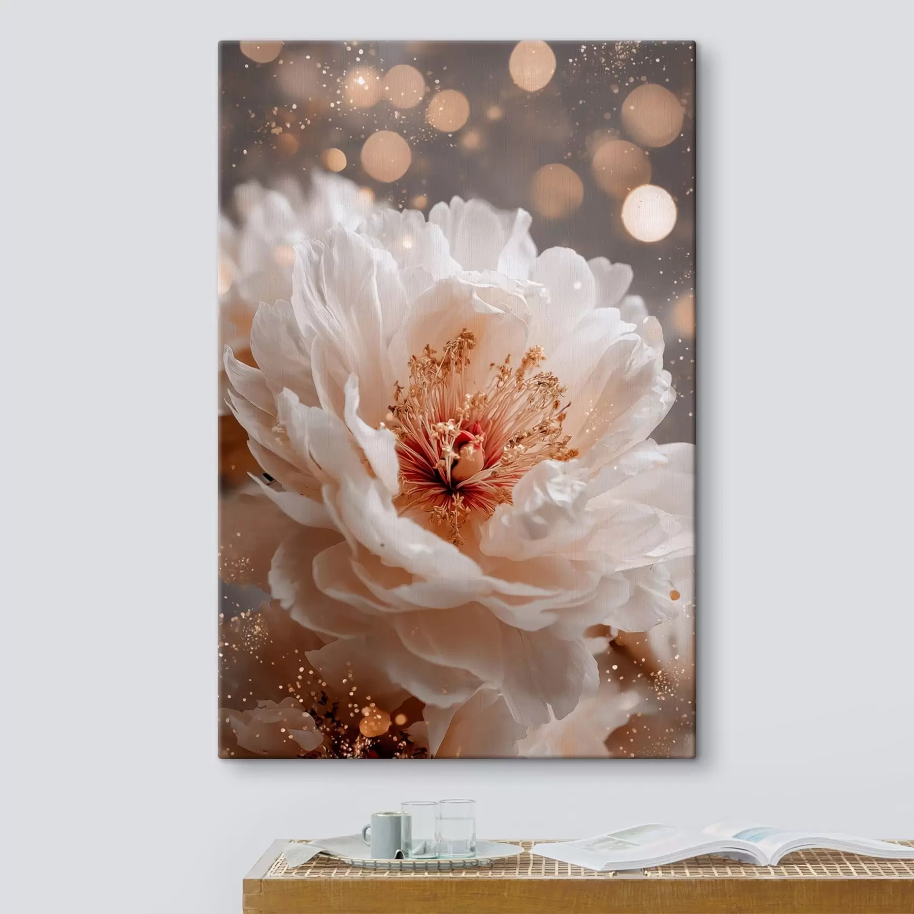 wall murals White Flower with Delicate Light Reflections s49973