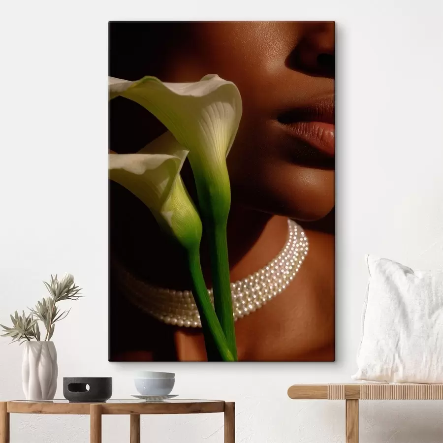 wall murals Portrait with White Flowers in Soft Light s49980