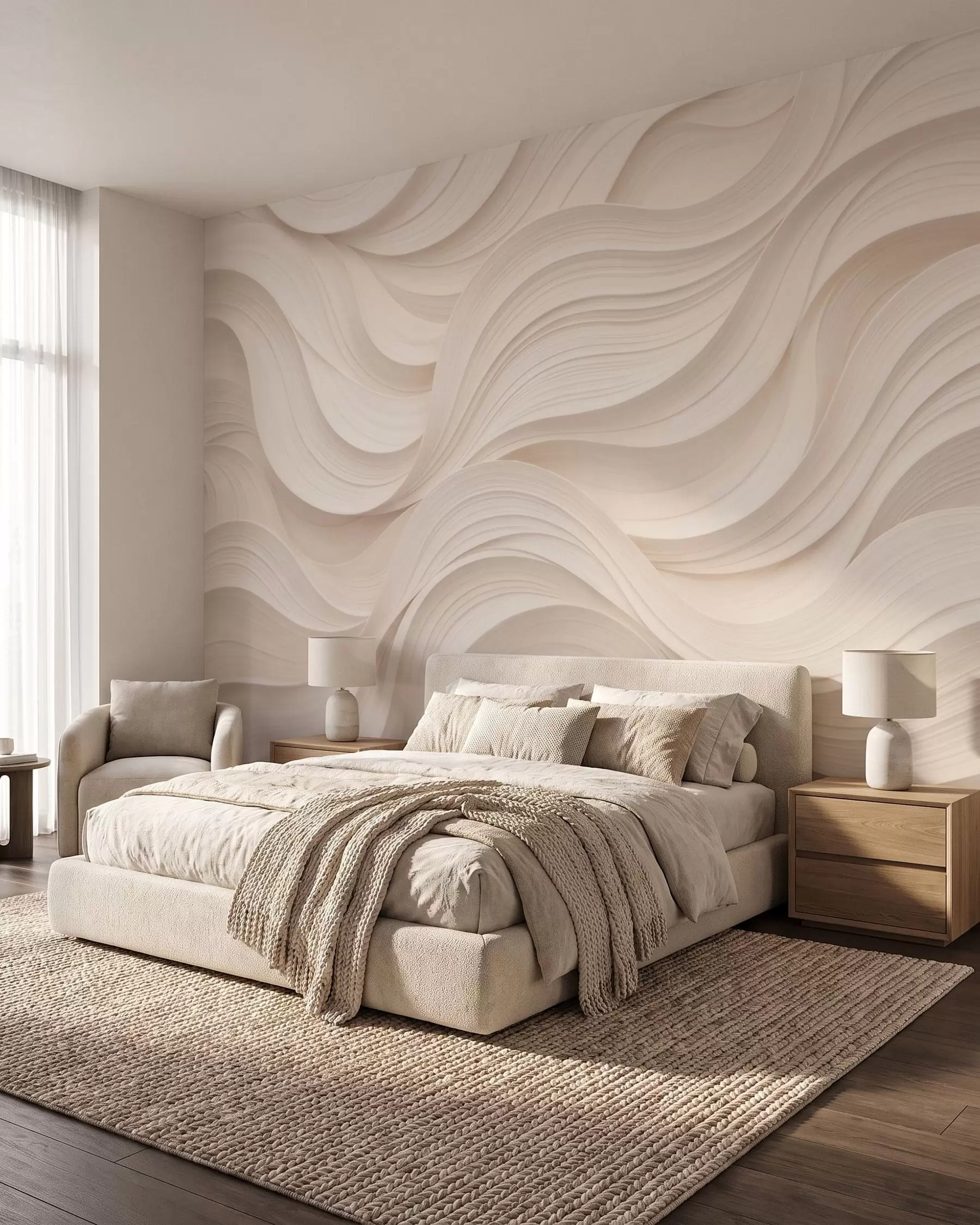 murales Olas en rosa empolvado w09957