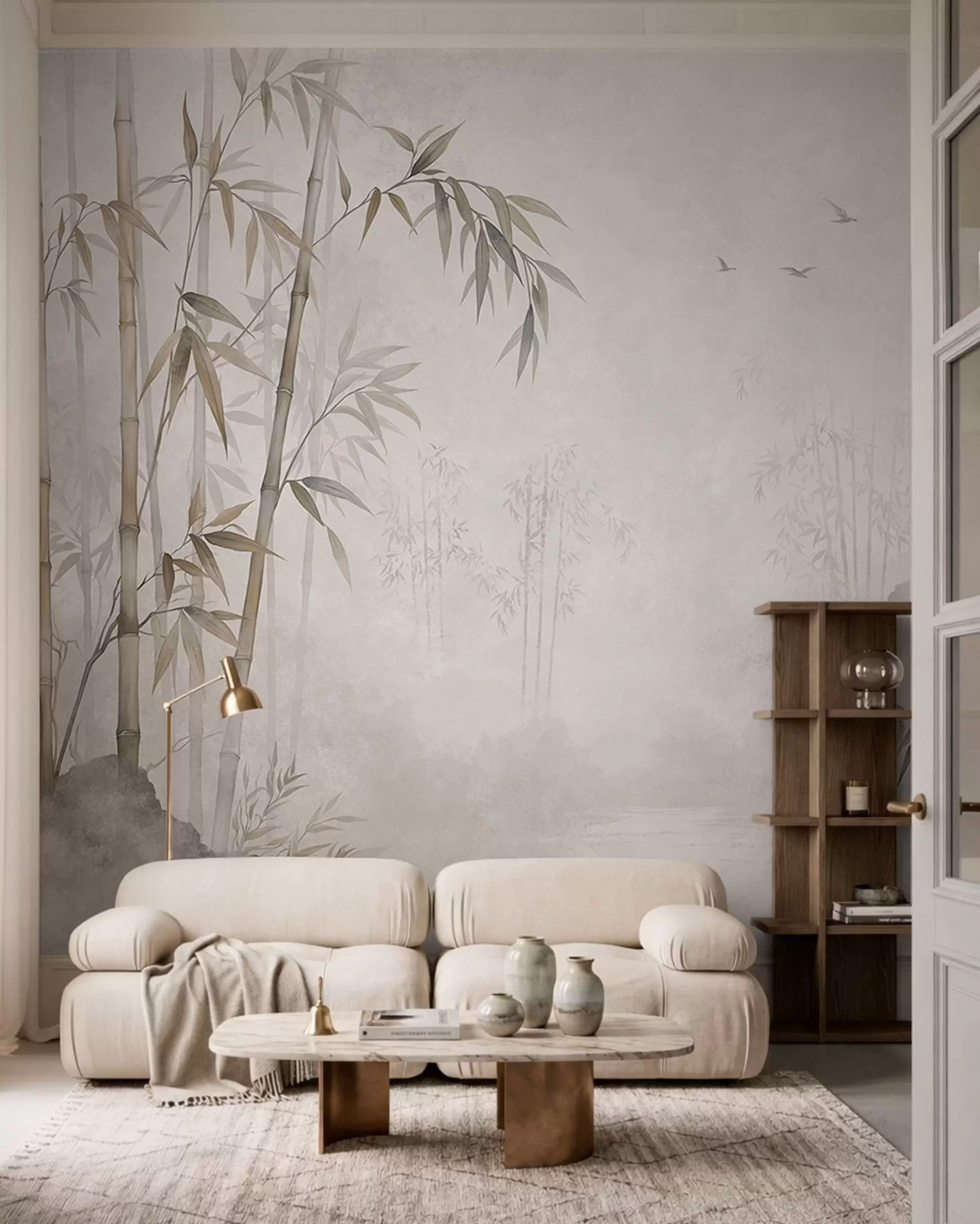 peintures murales Bambou dans la brume w05732