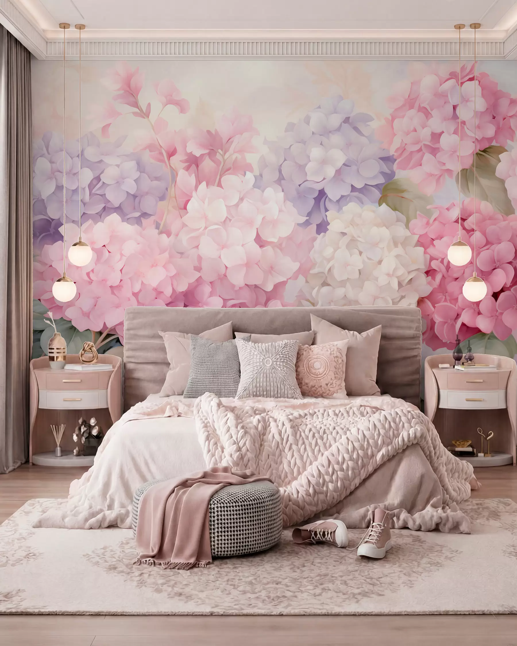 Wall Mural Photo Wallpaper Hydrangea flowers w05796