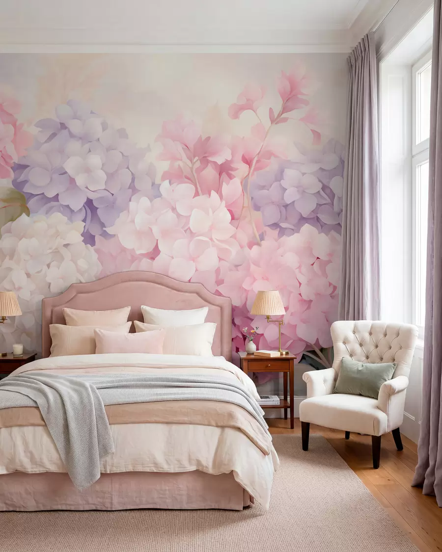 peintures murales Fleurs d'hortensia w05796