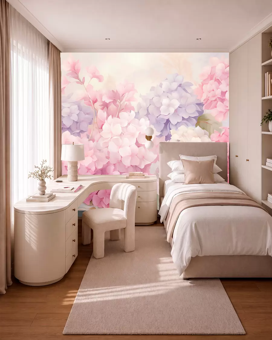peintures murales Fleurs d'hortensia w05796