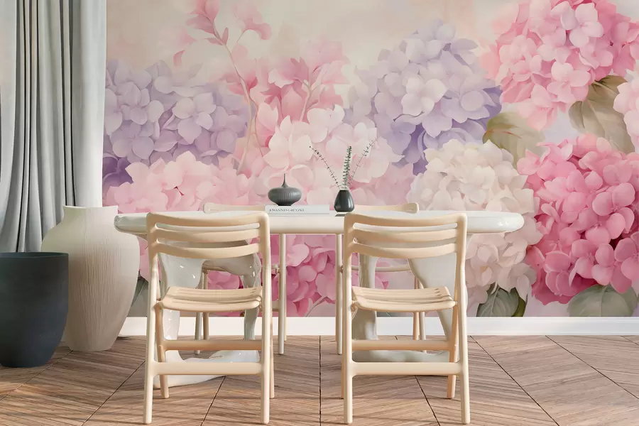 wall murals Hydrangea flowers w05796