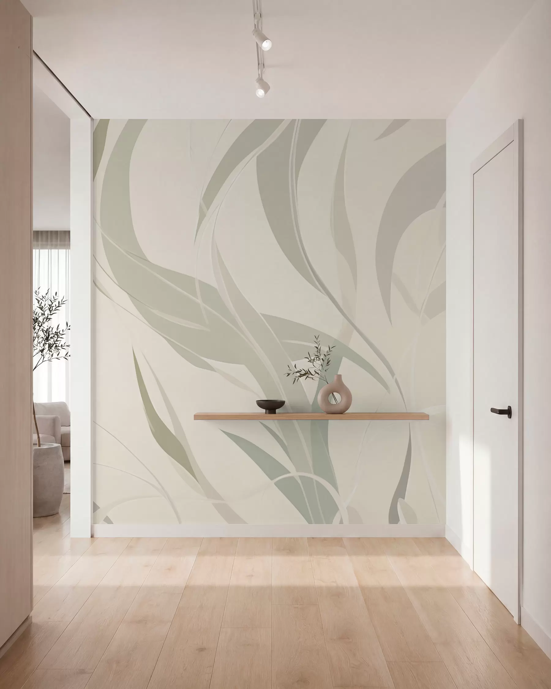 wall murals Eucalyptus pointed leaves w05799