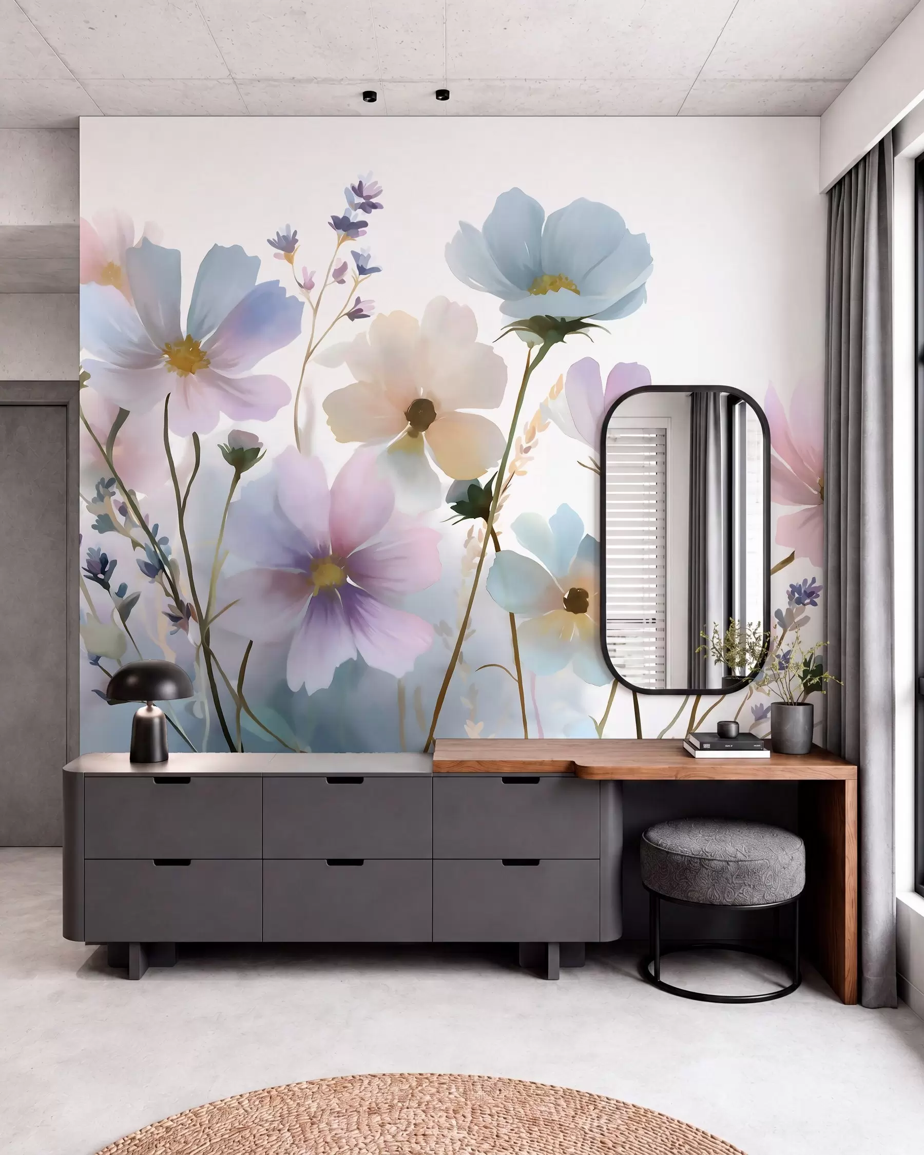 wall murals Watercolour Wildflowers w05755