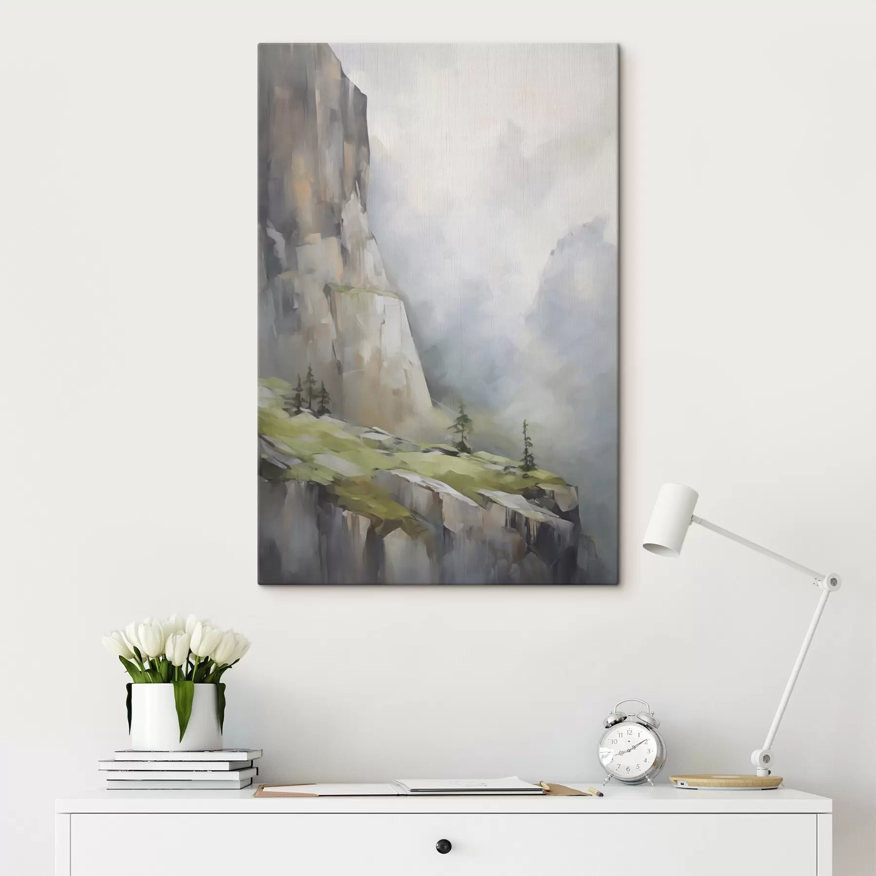 murales Paisaje de montaña, imitación de un cuadro s50135
