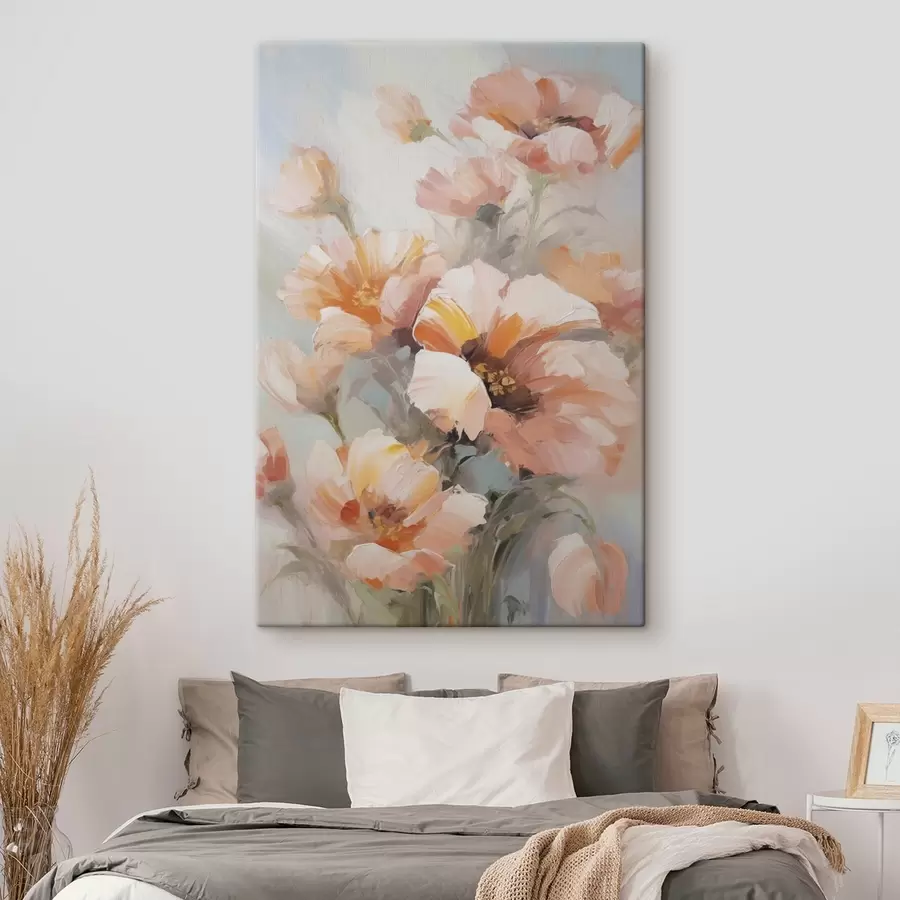 wall murals Delicate flowers, imitation of painting s50140