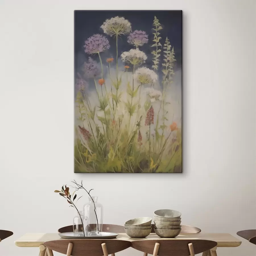 wall murals Field grasses, imitation of painting s50143