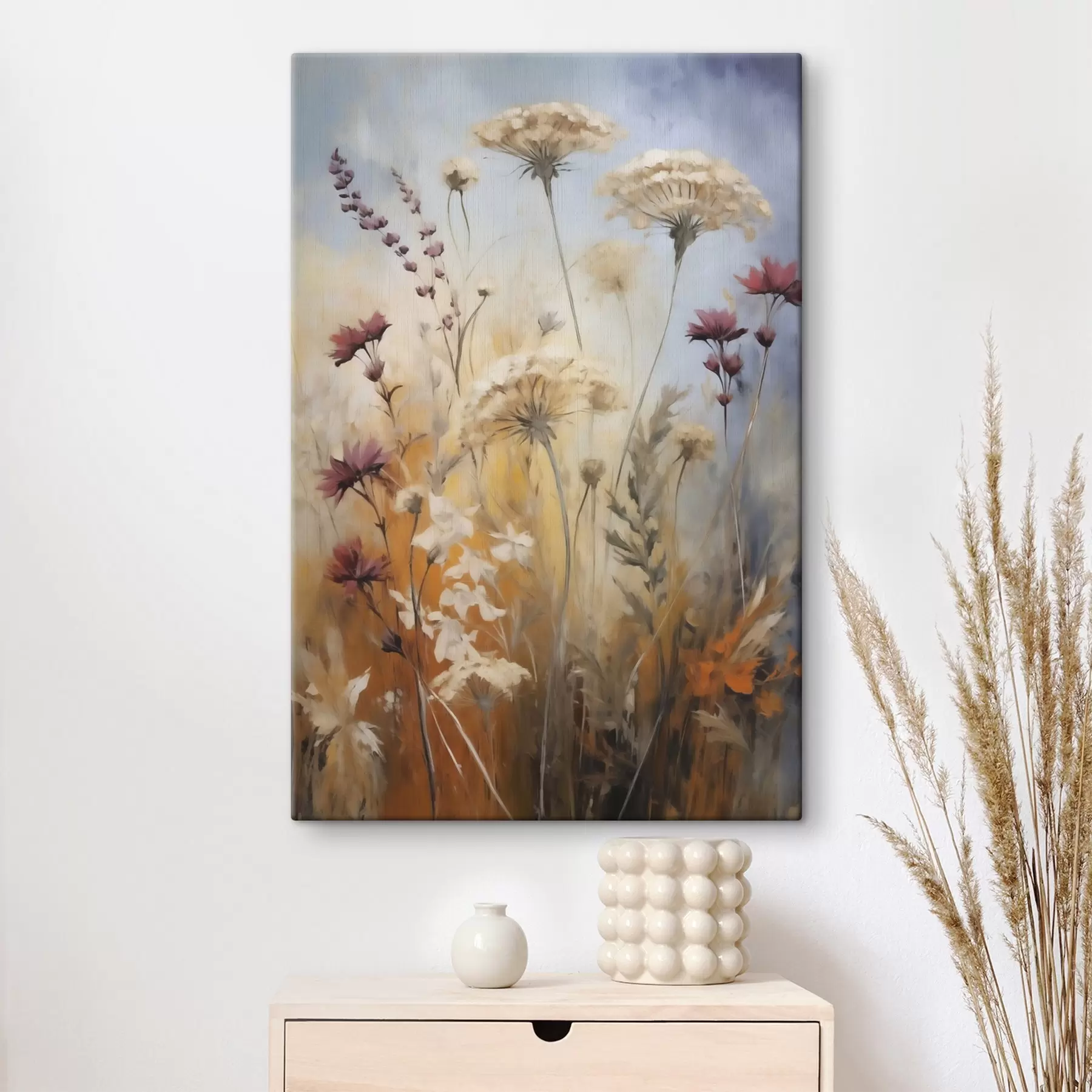 murales Flores silvestres y hierbas, imitación de un cuadro s50144