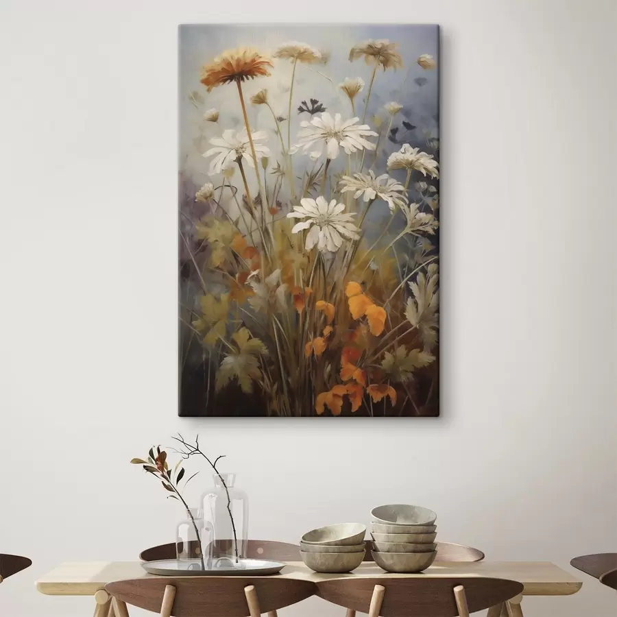 wall murals Wildflowers and grasses, imitation of painting s50145