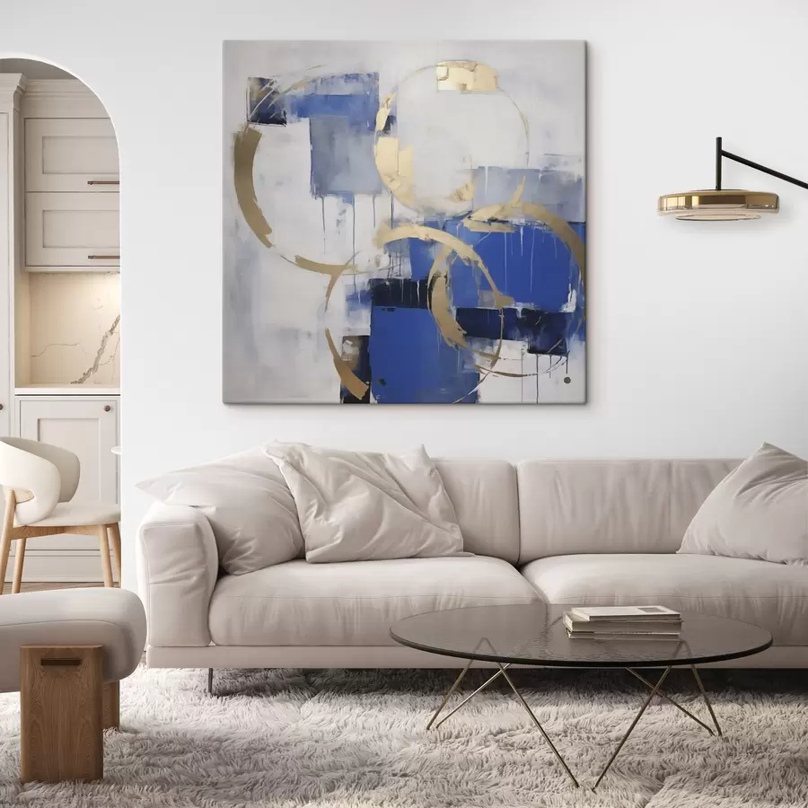 wall murals Abstract circles and rings, imitation of painting s50149