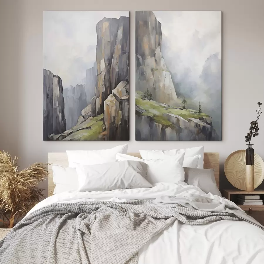 wall murals Mountain landscape, imitation of painting m30803