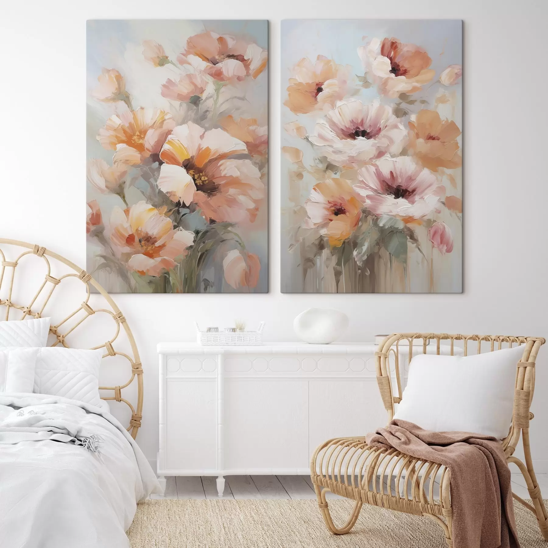 wall murals Delicate flowers, imitation of painting m30806
