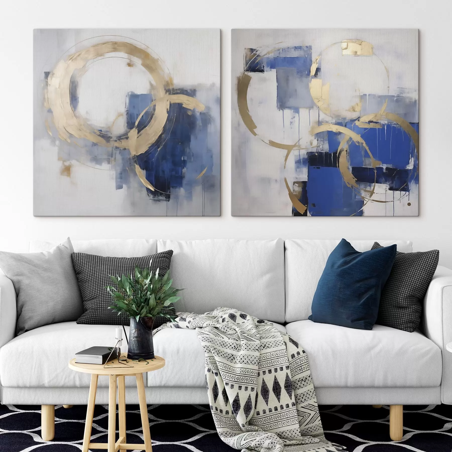 wall murals Abstract circles and rings, imitation of painting m30810
