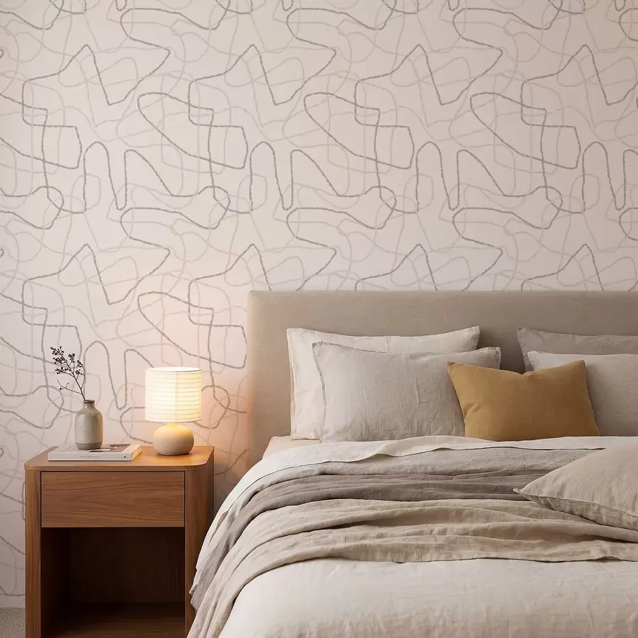 peintures murales Des courbes de niveau abstraites sur un fond clair a01229