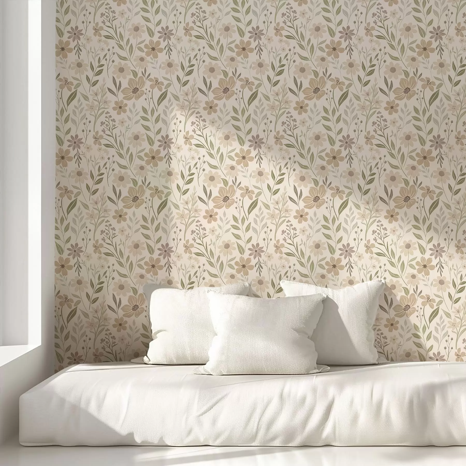 peintures murales Fleurs sauvages délicates aux teintes naturelles a01238