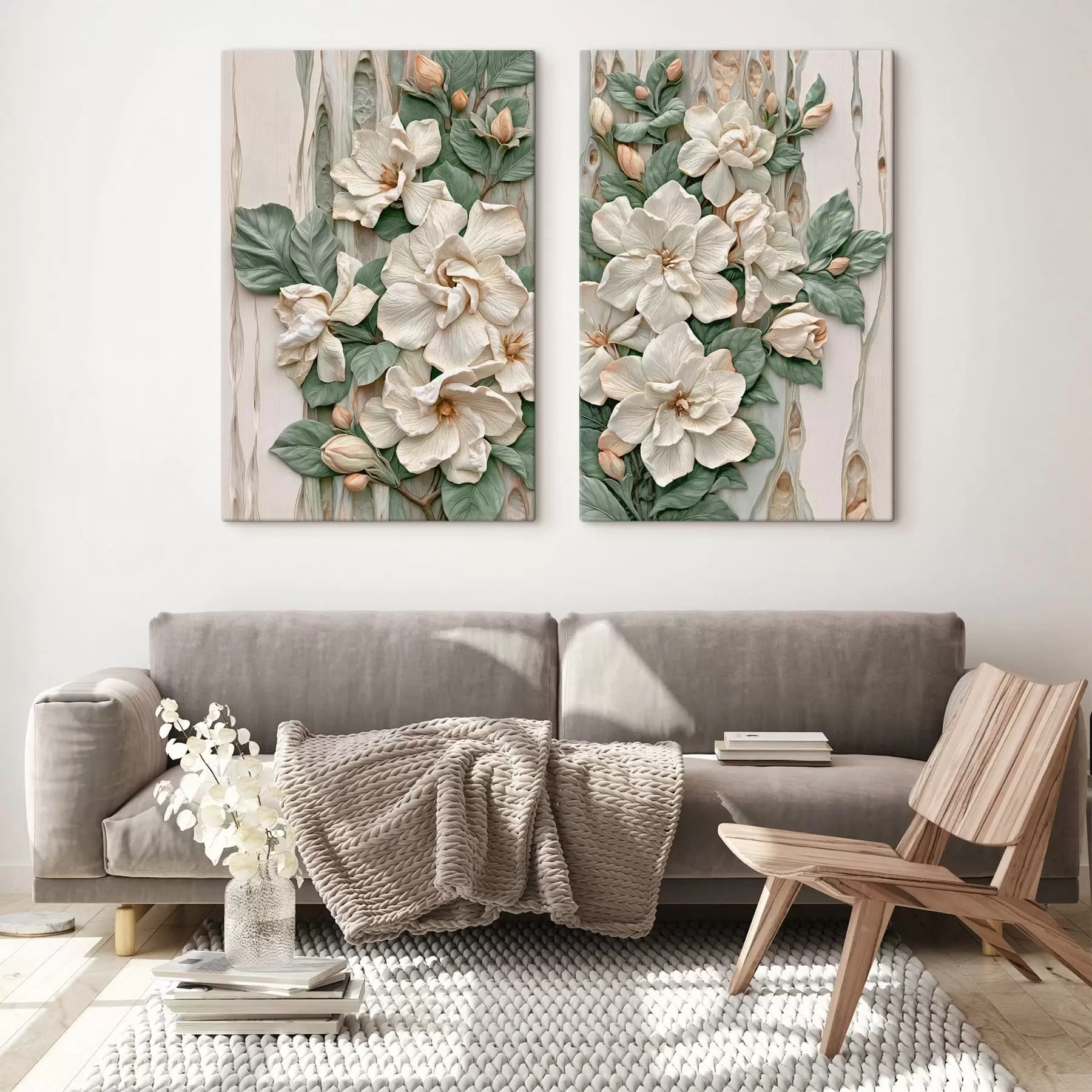 wall murals Abstract flowers with leaves m30711