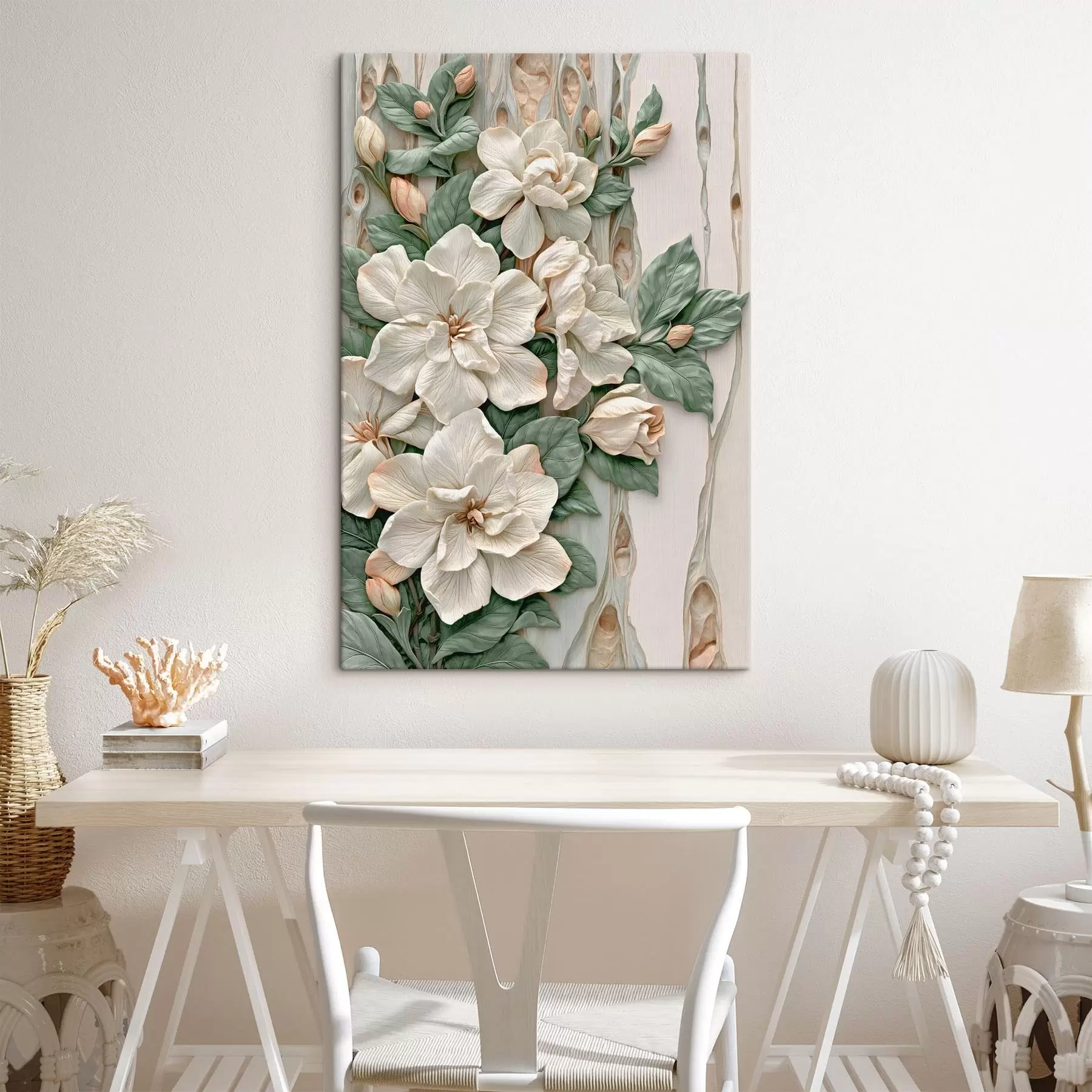 wall murals Abstract flowers with leaves s50080